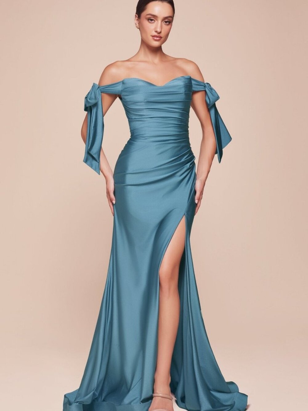 NEW LAKE BLUE Evening Gown Floor Length Formal Elegant Stunning CD943